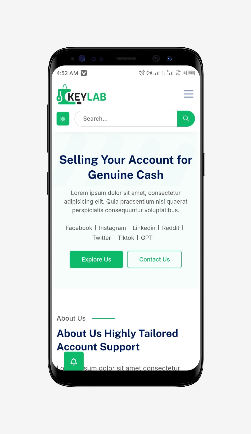 KeyLab - Social Media Accounts Selling Script